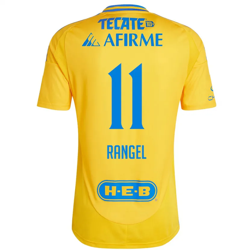 Danxen Niño Camiseta Nayeli Rangel #11 Oro Amarillo 1ª Equipación 2024/25 La Camisa México