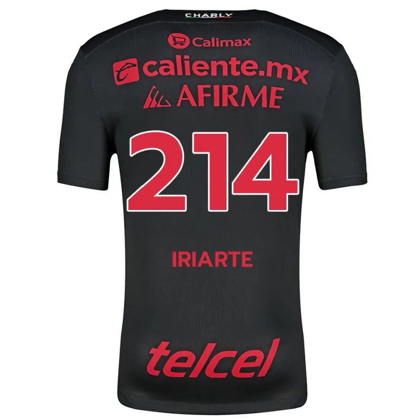 Danxen Niño Camiseta Oliver Iriarte #214 Negro Rojo 1ª Equipación 2024/25 La Camisa México