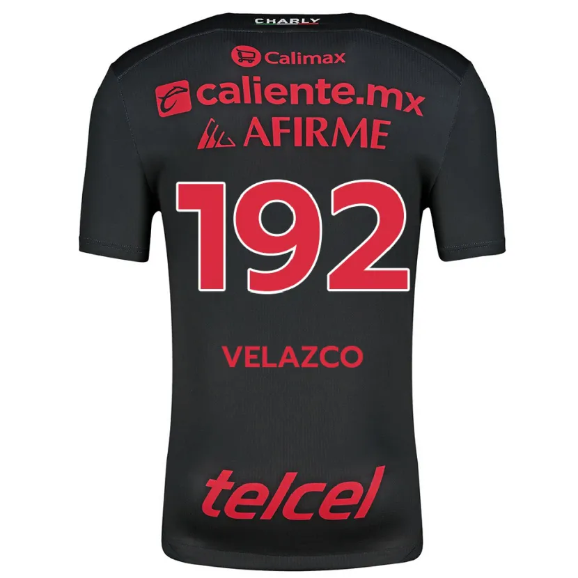 Danxen Niño Camiseta Emiliano Velazco #192 Negro Rojo 1ª Equipación 2024/25 La Camisa México