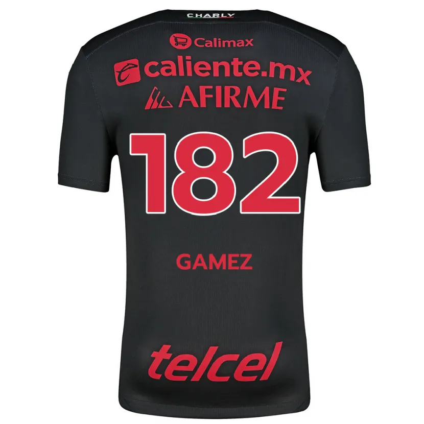 Danxen Niño Camiseta Mark Gamez #182 Negro Rojo 1ª Equipación 2024/25 La Camisa México