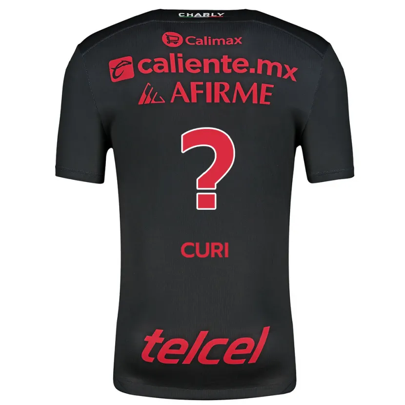 Danxen Niño Camiseta Sahid Curi #0 Negro Rojo 1ª Equipación 2024/25 La Camisa México