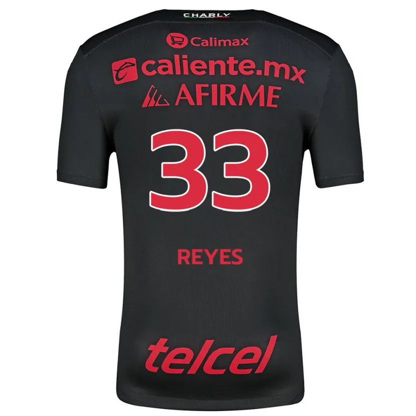 Danxen Niño Camiseta Jazmín Reyes #33 Negro Rojo 1ª Equipación 2024/25 La Camisa México