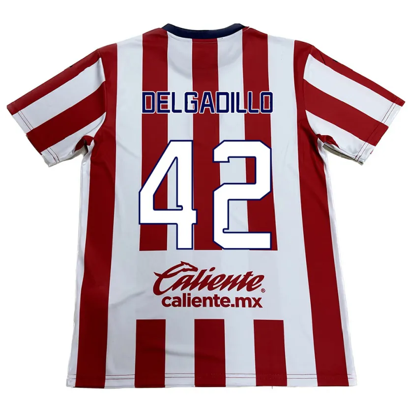 Danxen Niño Camiseta Diego Delgadillo #42 Rojo Blanco 1ª Equipación 2024/25 La Camisa México