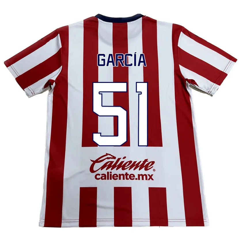 Danxen Niño Camiseta Eduardo García #51 Rojo Blanco 1ª Equipación 2024/25 La Camisa México