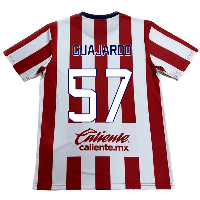 Danxen Niño Camiseta Dylan Guajardo #57 Rojo Blanco 1ª Equipación 2024/25 La Camisa México
