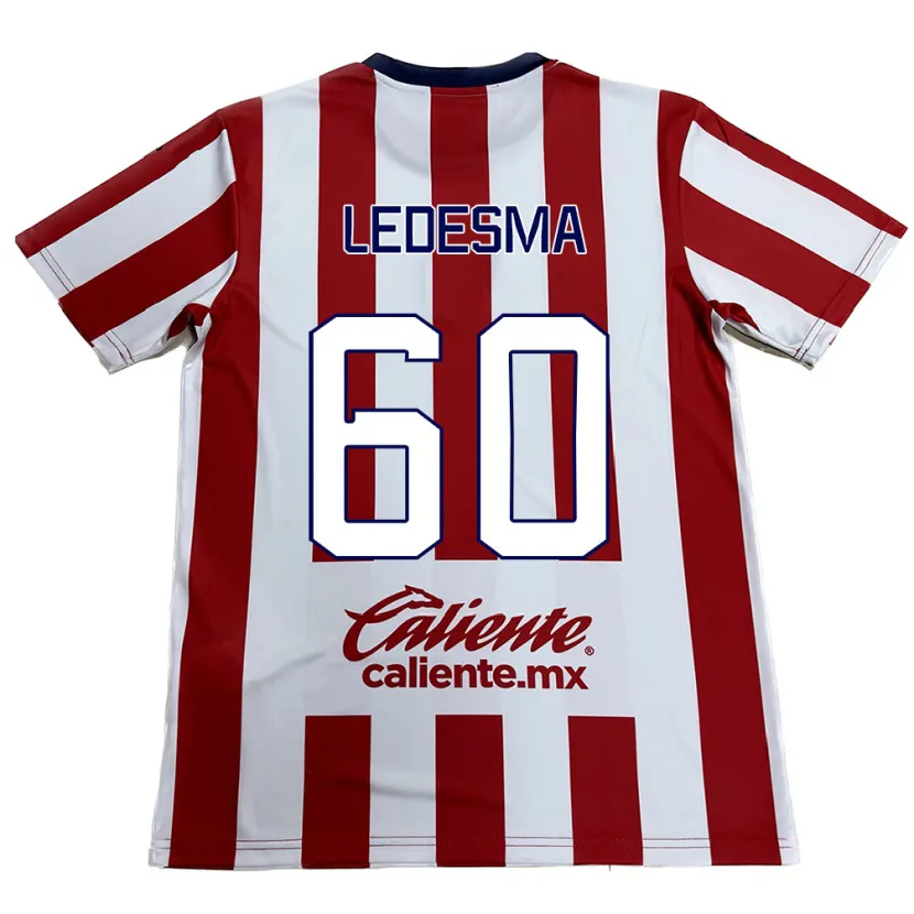 Danxen Niño Camiseta Luis Ledesma #60 Rojo Blanco 1ª Equipación 2024/25 La Camisa México