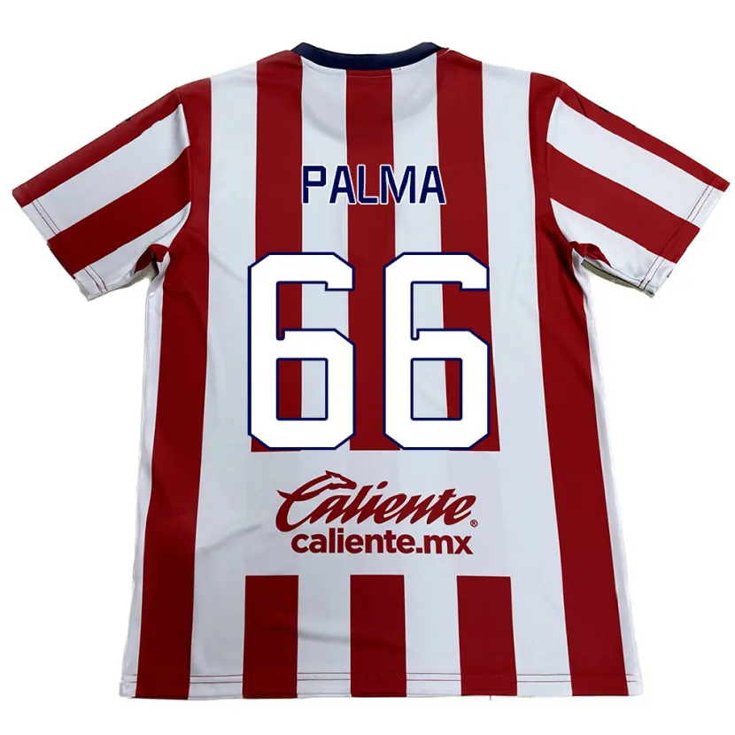Danxen Niño Camiseta Arturo Palma #66 Rojo Blanco 1ª Equipación 2024/25 La Camisa México