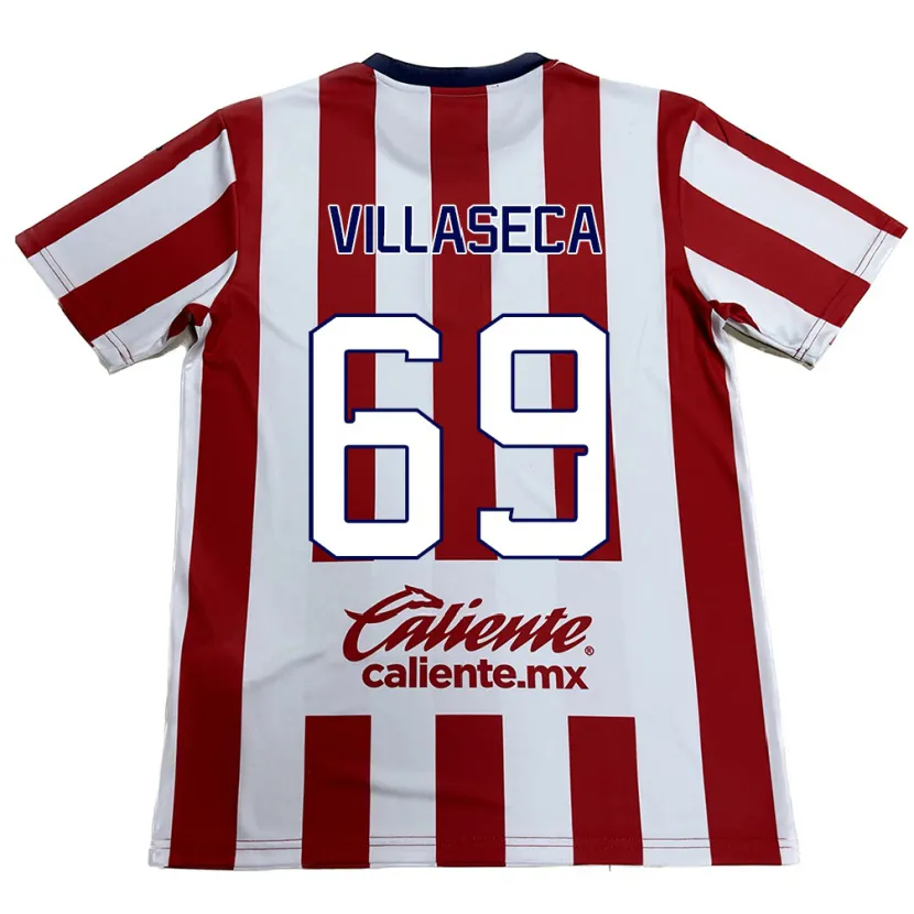 Danxen Niño Camiseta Daniel Villaseca #69 Rojo Blanco 1ª Equipación 2024/25 La Camisa México