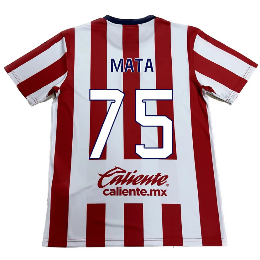 Danxen Niño Camiseta Hugo Mata #75 Rojo Blanco 1ª Equipación 2024/25 La Camisa México