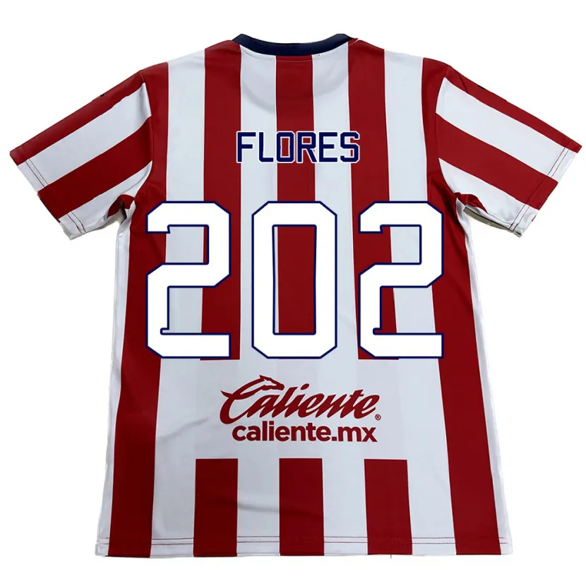 Danxen Niño Camiseta Daniel Flores #202 Rojo Blanco 1ª Equipación 2024/25 La Camisa México
