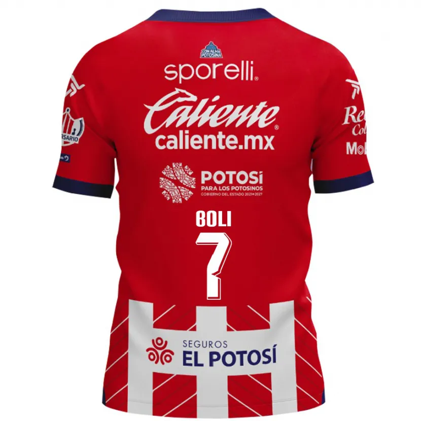 Danxen Niño Camiseta Franck Boli #7 Rojo Blanco 1ª Equipación 2024/25 La Camisa México