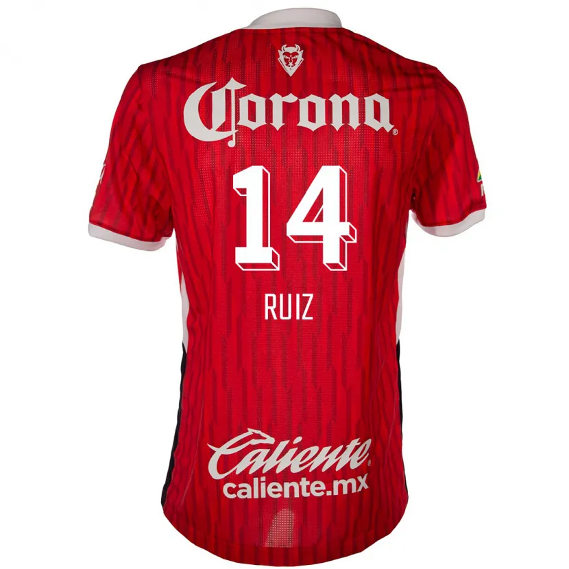 Danxen Niño Camiseta Marcel Ruiz #14 Rojo Blanco 1ª Equipación 2024/25 La Camisa México