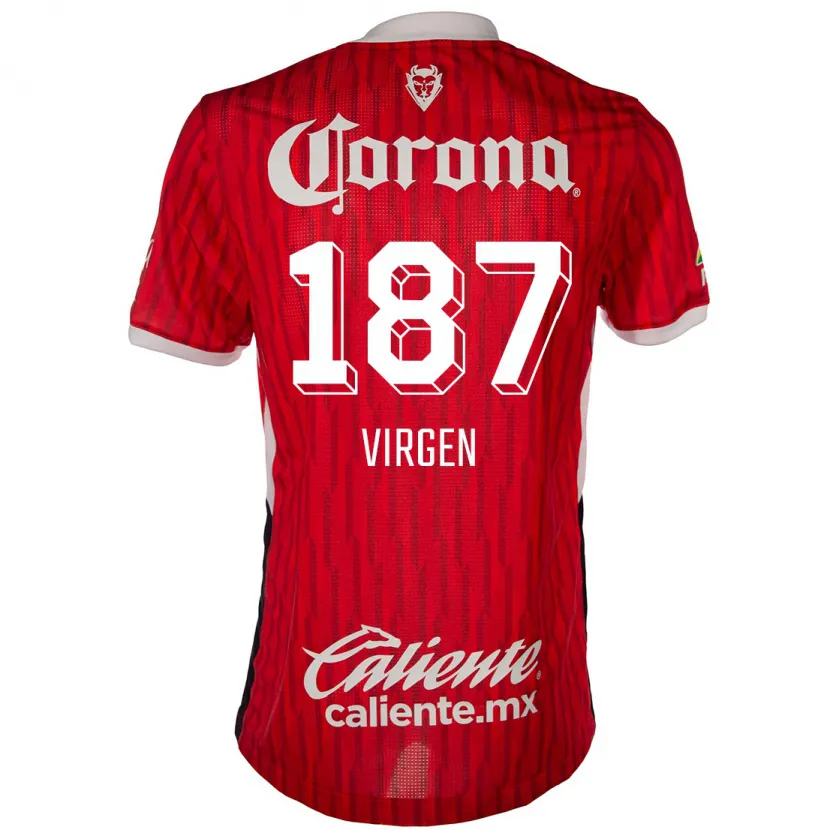 Danxen Niño Camiseta Oswaldo Virgen #187 Rojo Blanco 1ª Equipación 2024/25 La Camisa México