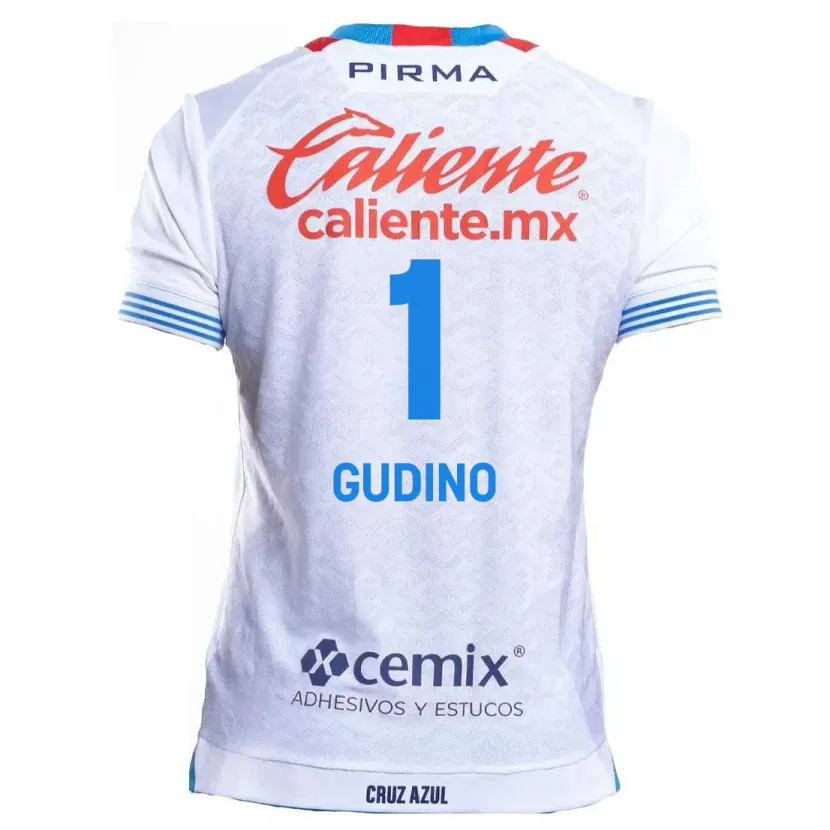 Danxen Niño Camiseta Andrés Gudiño #1 Blanco Azul 2ª Equipación 2024/25 La Camisa México
