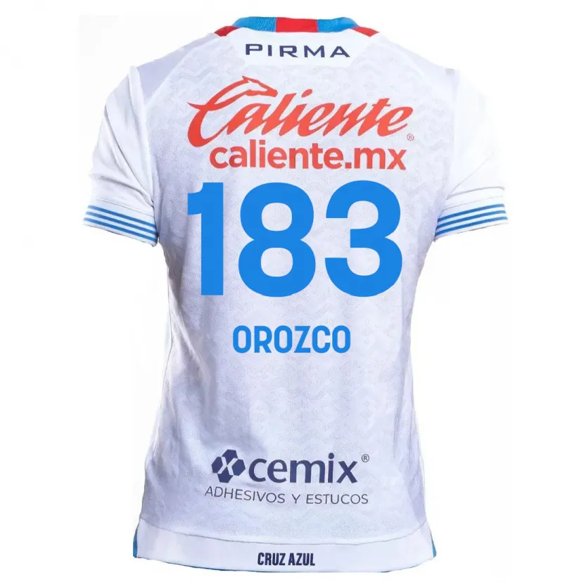 Danxen Niño Camiseta Fabrizzio Orozco #183 Blanco Azul 2ª Equipación 2024/25 La Camisa México