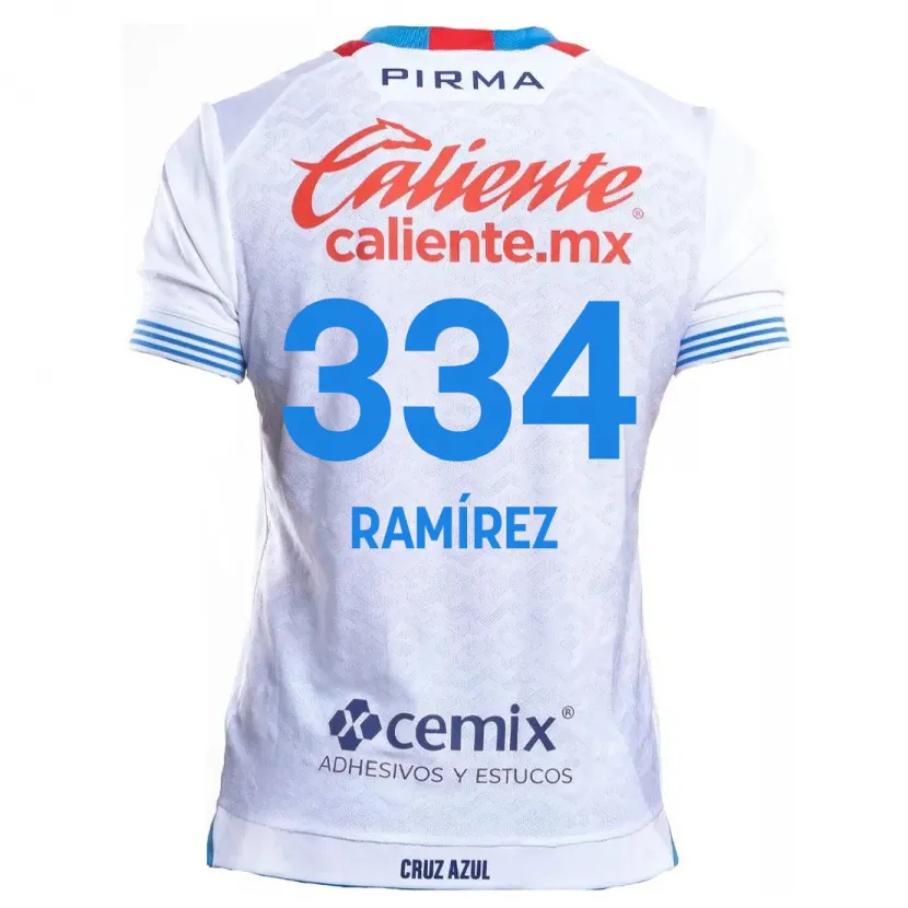 Danxen Niño Camiseta Mauricio Ramírez #334 Blanco Azul 2ª Equipación 2024/25 La Camisa México
