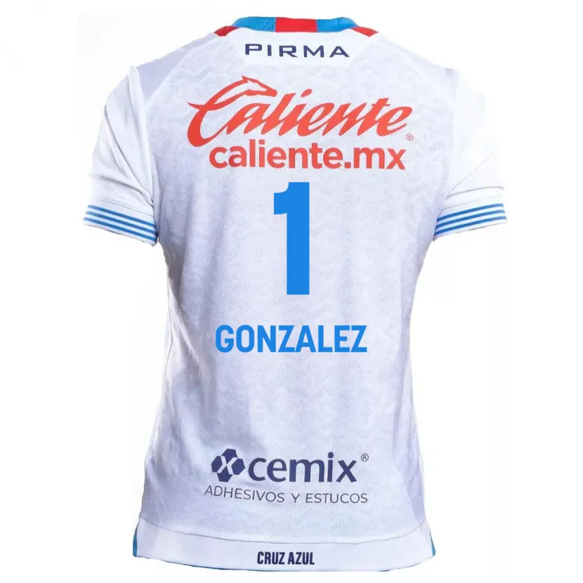 Danxen Niño Camiseta Itzayana Gonzalez #1 Blanco Azul 2ª Equipación 2024/25 La Camisa México