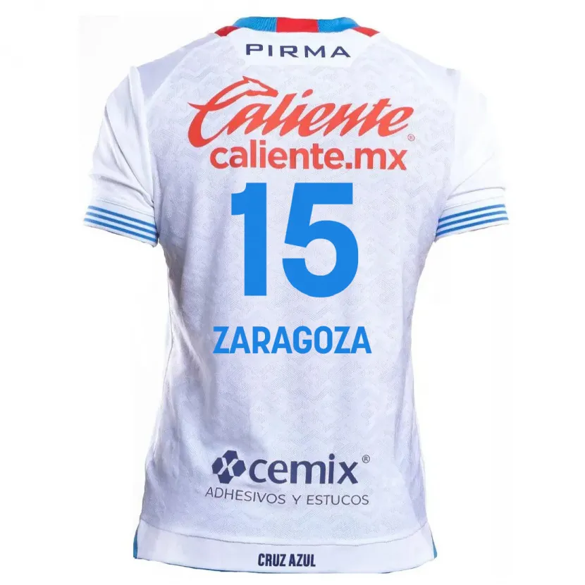 Danxen Niño Camiseta Nancy Zaragoza #15 Blanco Azul 2ª Equipación 2024/25 La Camisa México