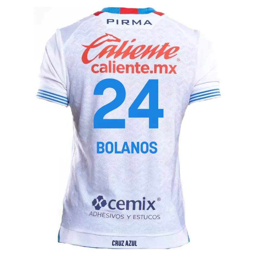 Danxen Niño Camiseta Jatziry Bolanos #24 Blanco Azul 2ª Equipación 2024/25 La Camisa México