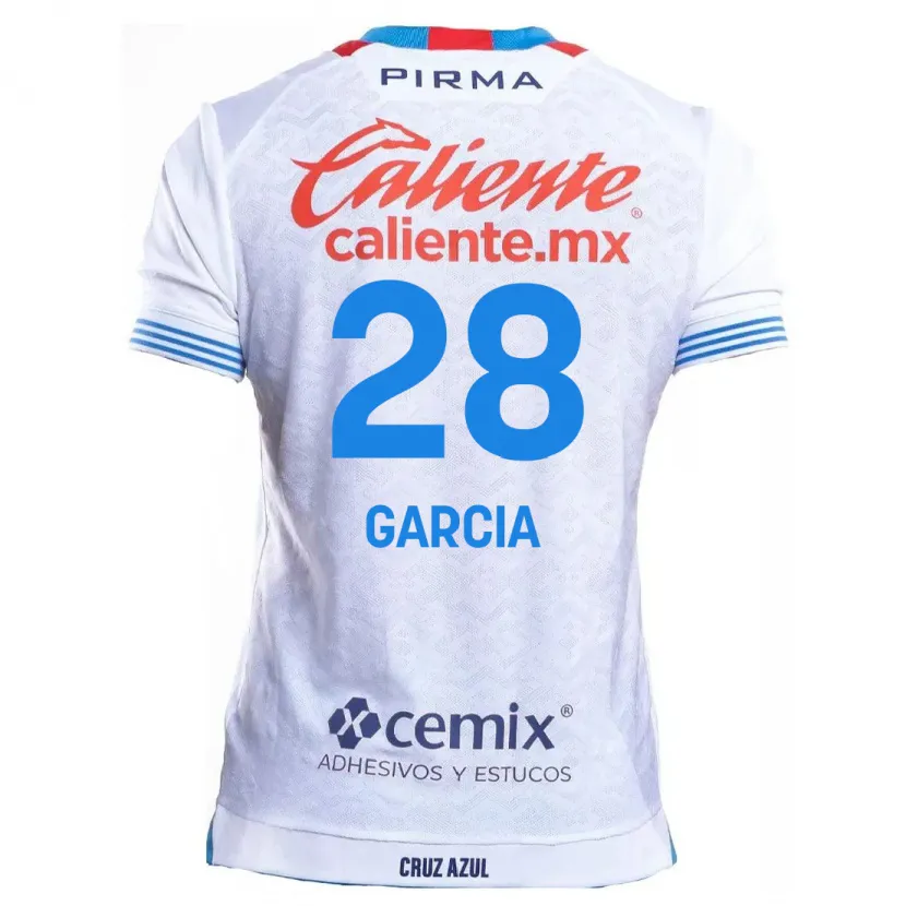 Danxen Niño Camiseta Ana Garcia #28 Blanco Azul 2ª Equipación 2024/25 La Camisa México