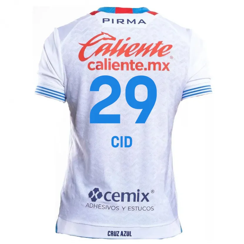Danxen Niño Camiseta Claudia Cid #29 Blanco Azul 2ª Equipación 2024/25 La Camisa México