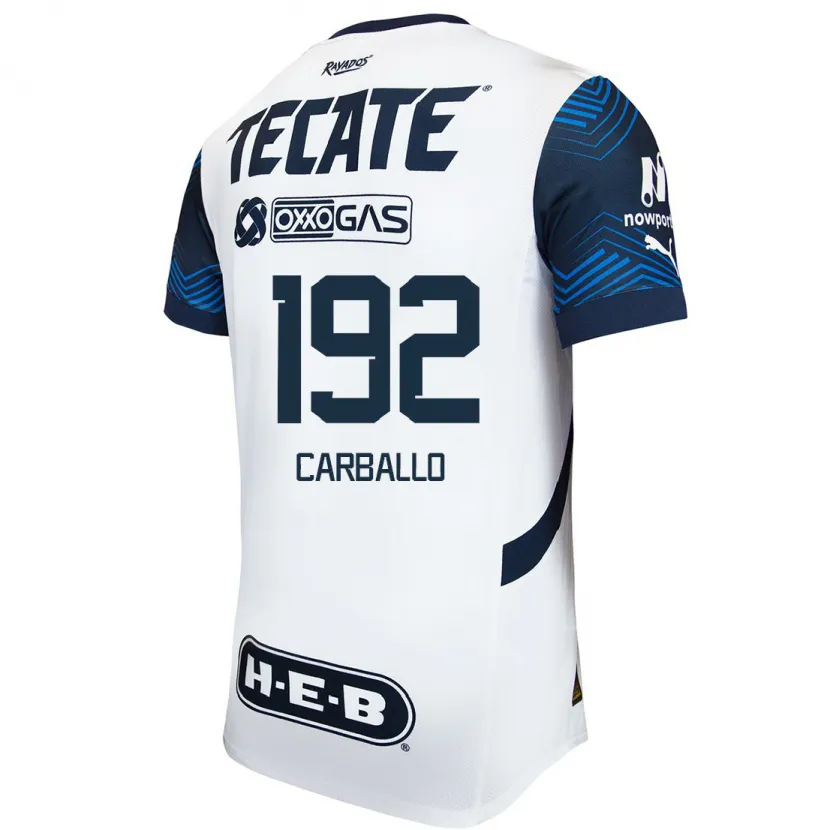 Danxen Niño Camiseta Erick Carballo #192 Blanco Azul 2ª Equipación 2024/25 La Camisa México
