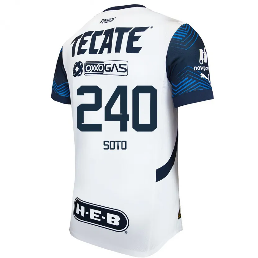 Danxen Niño Camiseta Óscar Soto #240 Blanco Azul 2ª Equipación 2024/25 La Camisa México
