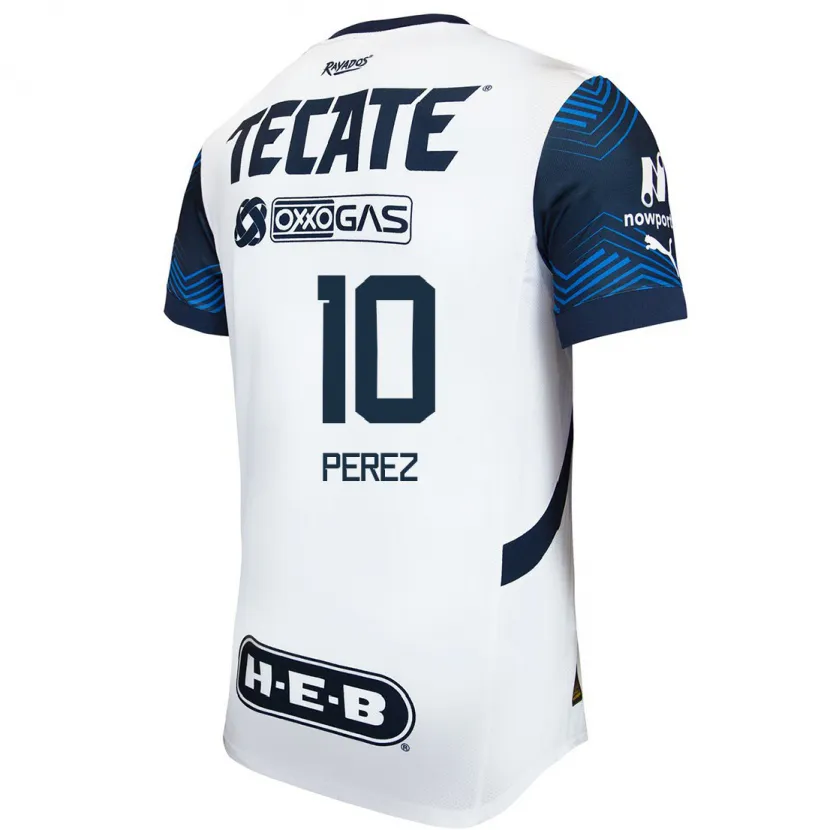 Danxen Niño Camiseta Nicole Perez #10 Blanco Azul 2ª Equipación 2024/25 La Camisa México