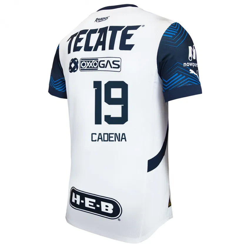 Danxen Niño Camiseta Mariana Cadena #19 Blanco Azul 2ª Equipación 2024/25 La Camisa México