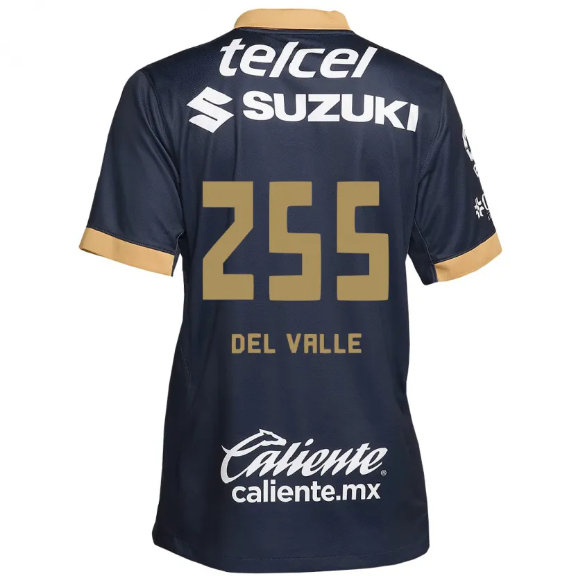 Danxen Niño Camiseta Yonathan Del Valle #255 Obsidiana Dorada Blanca 2ª Equipación 2024/25 La Camisa México