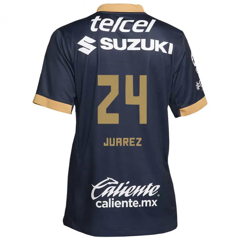 Danxen Niño Camiseta Gabriela Juarez #24 Obsidiana Dorada Blanca 2ª Equipación 2024/25 La Camisa México