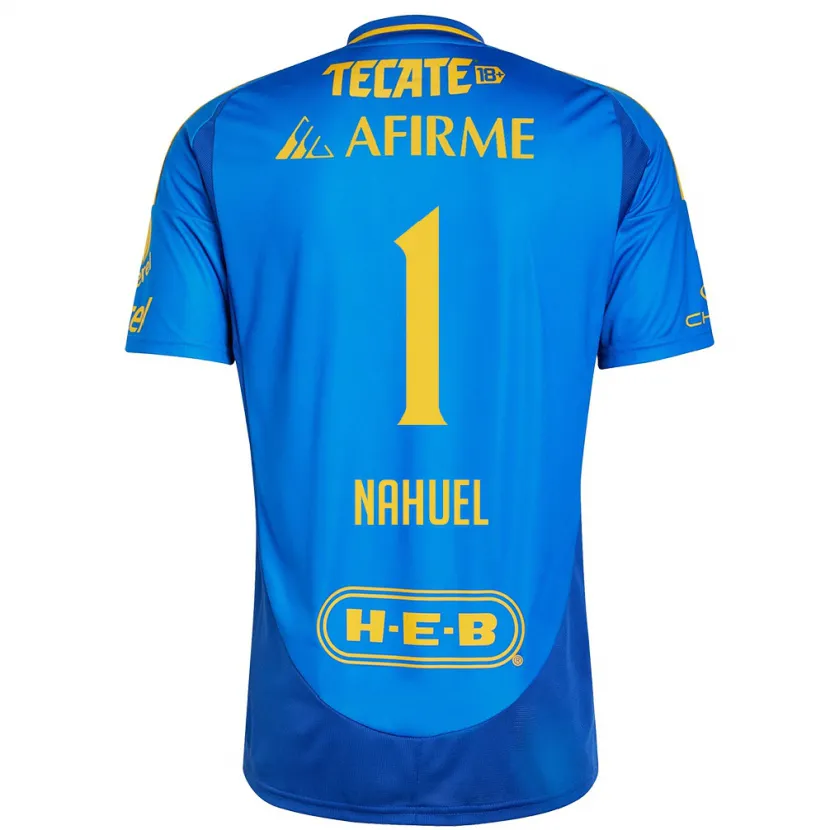 Danxen Niño Camiseta Nahuel Guzmán #1 Azul Amarillo 2ª Equipación 2024/25 La Camisa México