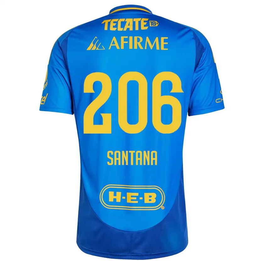 Danxen Niño Camiseta Joel Santana #206 Azul Amarillo 2ª Equipación 2024/25 La Camisa México