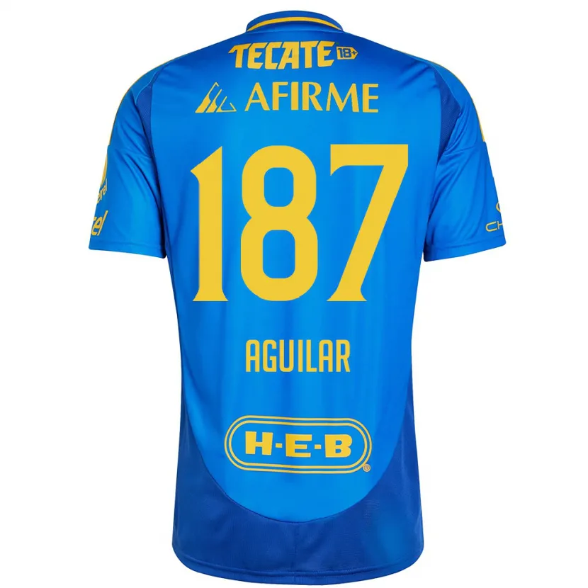 Danxen Niño Camiseta Manuel Aguilar #187 Azul Amarillo 2ª Equipación 2024/25 La Camisa México