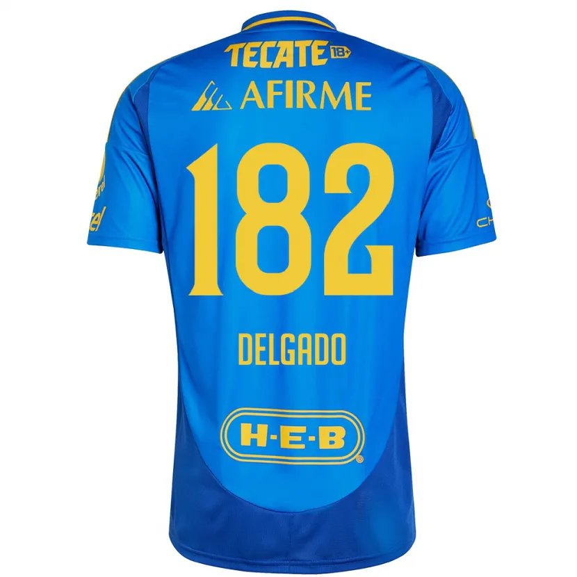 Danxen Niño Camiseta Arturo Delgado #182 Azul Amarillo 2ª Equipación 2024/25 La Camisa México