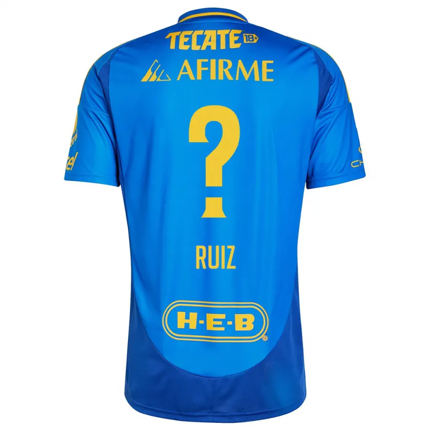 Danxen Niño Camiseta Luis Ruiz #0 Azul Amarillo 2ª Equipación 2024/25 La Camisa México