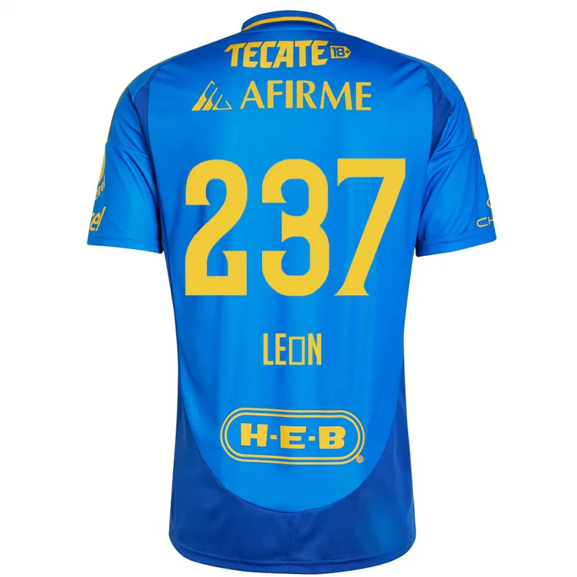 Danxen Niño Camiseta Gabriel León #237 Azul Amarillo 2ª Equipación 2024/25 La Camisa México
