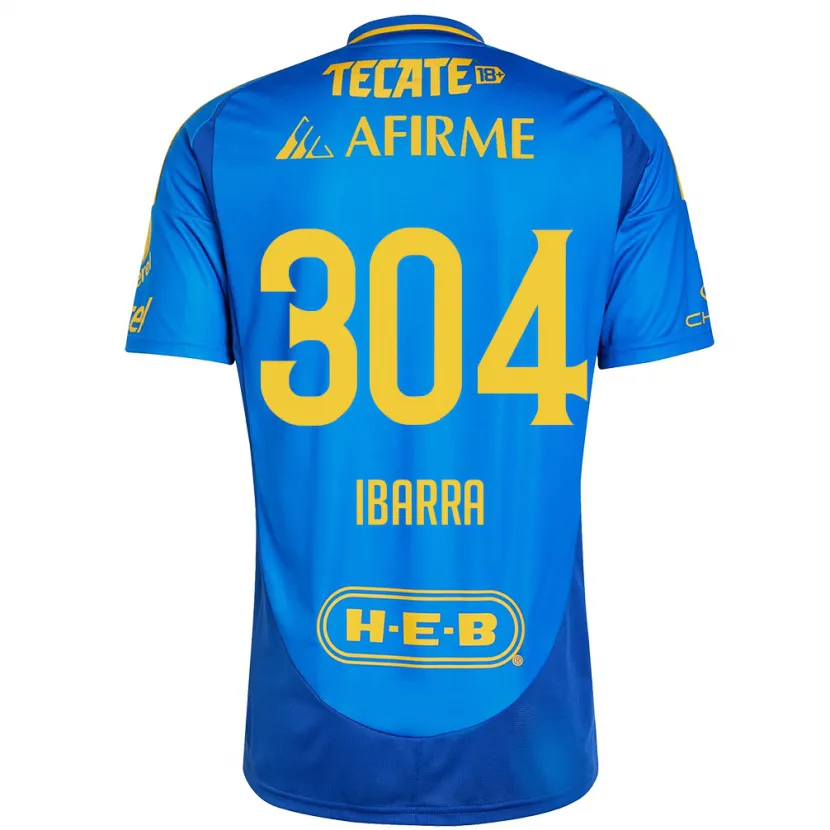 Danxen Niño Camiseta Luis Ibarra #304 Azul Amarillo 2ª Equipación 2024/25 La Camisa México