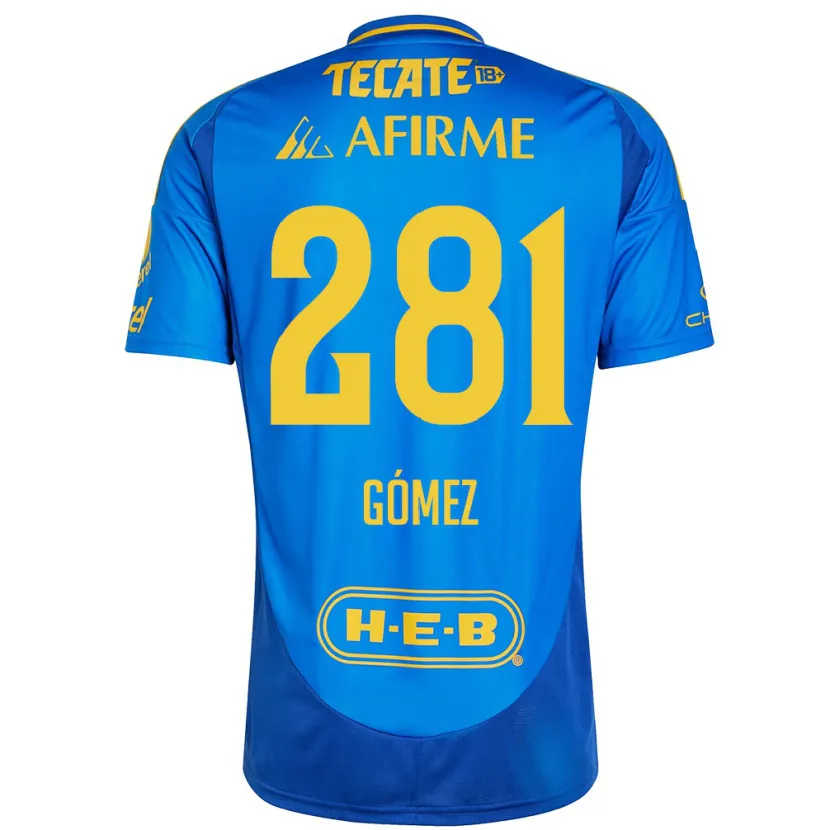 Danxen Niño Camiseta Luis Gómez #281 Azul Amarillo 2ª Equipación 2024/25 La Camisa México