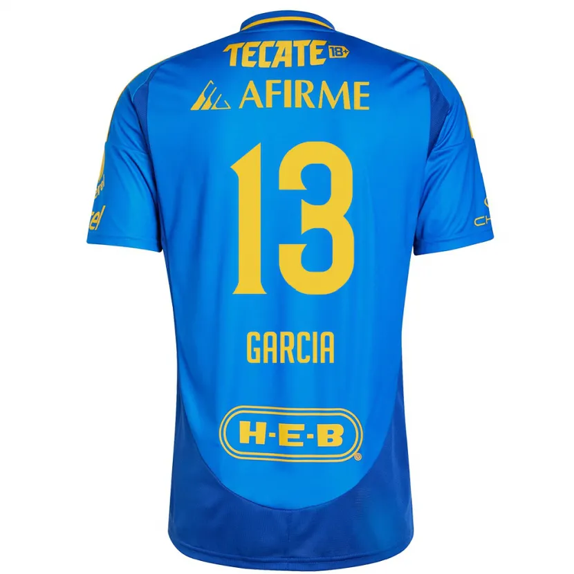Danxen Niño Camiseta Miriam Garcia #13 Azul Amarillo 2ª Equipación 2024/25 La Camisa México