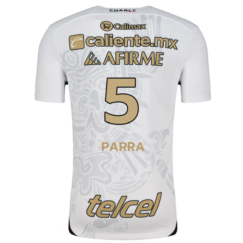 Danxen Niño Camiseta Rodrigo Parra #5 Blanco Negro 2ª Equipación 2024/25 La Camisa México