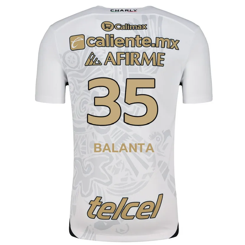 Danxen Niño Camiseta Kevin Balanta #35 Blanco Negro 2ª Equipación 2024/25 La Camisa México