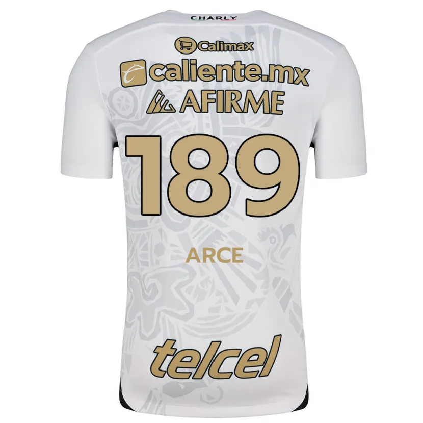 Danxen Niño Camiseta Diego Arce #189 Blanco Negro 2ª Equipación 2024/25 La Camisa México