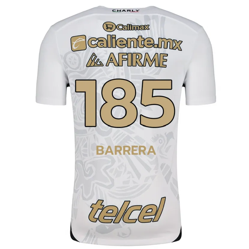 Danxen Niño Camiseta Geonathan Barrera #185 Blanco Negro 2ª Equipación 2024/25 La Camisa México