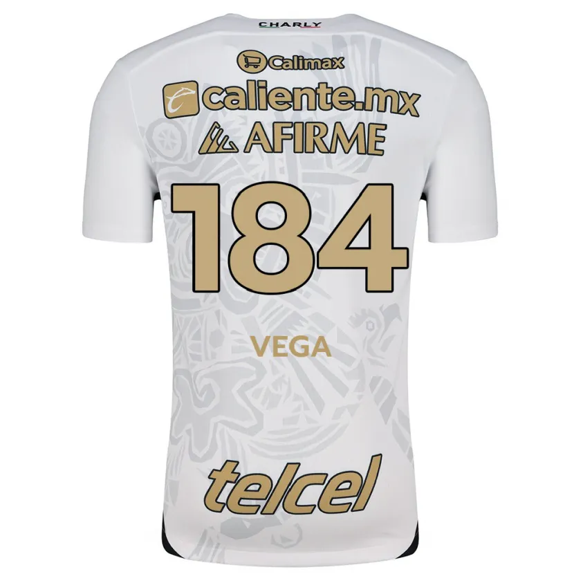 Danxen Niño Camiseta Daniel Vega #184 Blanco Negro 2ª Equipación 2024/25 La Camisa México