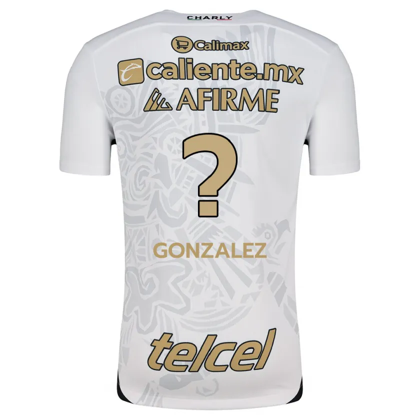 Danxen Niño Camiseta Óscar González #0 Blanco Negro 2ª Equipación 2024/25 La Camisa México