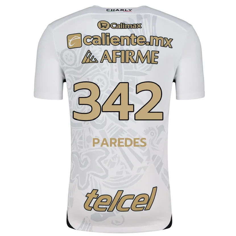 Danxen Niño Camiseta Santiago Paredes #342 Blanco Negro 2ª Equipación 2024/25 La Camisa México
