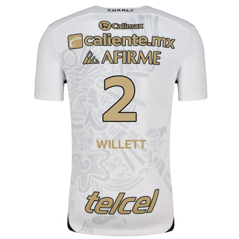 Danxen Niño Camiseta Adyson Willett #2 Blanco Negro 2ª Equipación 2024/25 La Camisa México