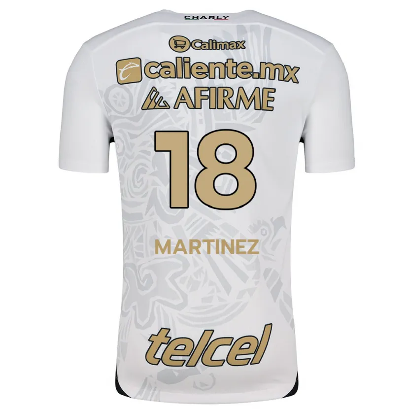 Danxen Niño Camiseta Natividad Martínez #18 Blanco Negro 2ª Equipación 2024/25 La Camisa México