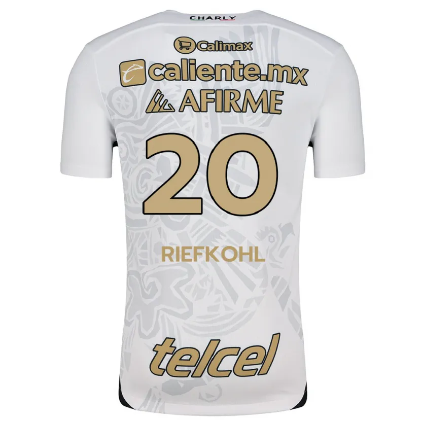 Danxen Niño Camiseta Luciana Riefkohl #20 Blanco Negro 2ª Equipación 2024/25 La Camisa México